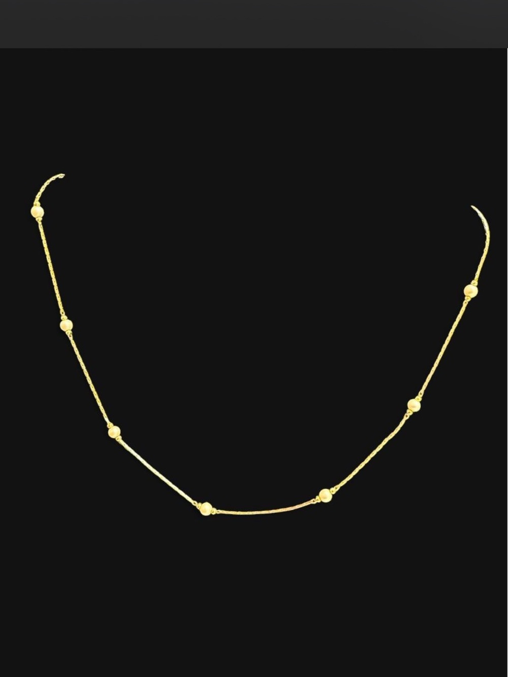 Monet pearl Bead Station Necklace - Shiny Yellow Gold